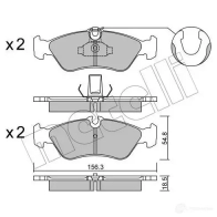 Тормозные колодки дисковые, комплект METELLI 23902 22-0311-1 2 3901 Mercedes Sprinter (903) 1 Кабина с шасси 2.1 311 CDI 4x4 109 л.с. 2002 – 2006