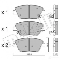 Тормозные колодки дисковые, комплект METELLI Hyundai Sonata (YF) 6 Седан 251 16 25644 22-0945-0