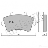 Тормозные колодки дисковые, комплект METELLI 22-0545-0 236 13 JYC9PLJ Renault Master (FD) 2 Фургон 2.8 dTI 114 л.с. 1998 – 2001