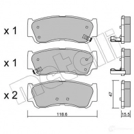 Тормозные колодки дисковые, комплект METELLI 24489 244 88 22-0788-0 1212857