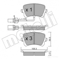 Тормозные колодки дисковые, комплект METELLI 221 86 22-0806-1 Audi Q3 (8UB, G) 1 Кроссовер 2.5 Rs Quattro 340 л.с. 2013 – 2018 24483