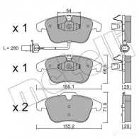 Тормозные колодки дисковые, комплект METELLI 247 05 22-0675-2 24706 Audi A4 (B8) 4 Универсал 2.0 Tdi 177 л.с. 2011 – 2015