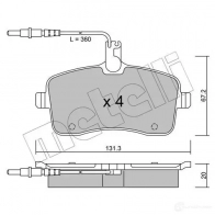 Тормозные колодки дисковые, комплект METELLI Peugeot 407 22-0600-0 24175 2 4134