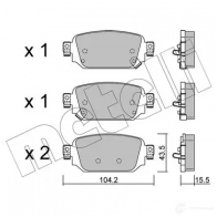 Тормозные колодки дисковые, комплект METELLI EKZ E6 22-1238-0 Mazda 3 (BM, BN) 3 Седан