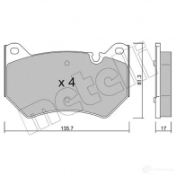 Тормозные колодки дисковые, комплект METELLI AS3XN 5O Audi Q5 (FYB) 2 Кроссовер 2.0 Tdi 136 л.с. 2017 – 2024 22-1170-0