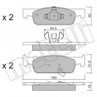 Тормозные колодки дисковые, комплект METELLI 1437953062 V GPPF 22-0975-2