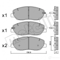 Тормозные колодки дисковые, комплект METELLI 24568 22-0787-0 Kia Sorento (XM) 2 Кроссовер 3.5 4WD 280 л.с. 2011 – наст. время 2 4351