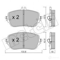 Тормозные колодки дисковые, комплект METELLI Mercedes A-Class (W177) 4 Седан 1.5 A 180 d (1703) 116 л.с. 2018 – наст. время KR J2XE 22-1193-0