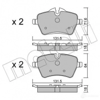 Тормозные колодки дисковые, комплект METELLI Mini Countryman (R60) 1 Хэтчбек 2.0 Cooper SD ALL4 136 л.с. 2010 – 2016 23985 23 984 22-0768-0