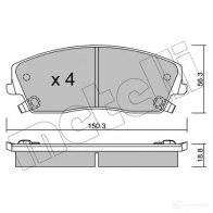 Тормозные колодки дисковые, комплект METELLI 1212770 2 4166 22-0716-0 57OBKCW