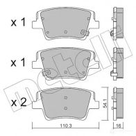 Тормозные колодки дисковые, комплект METELLI 1438463191 22-1284-0 3031XL 7