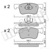 Тормозные колодки дисковые, комплект METELLI 22-0960-0 Bmw 3 Gran Turismo (F34) 6 Хэтчбек 2.0 318 d 136 л.с. 2013 – 2024 249 12 24913