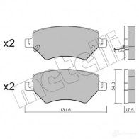Тормозные колодки дисковые, комплект METELLI 1424834701 8GBW 5 22-1049-0 8032747216705