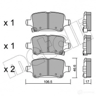 Тормозные колодки дисковые, комплект METELLI 22-1116-0 2212 9 Opel Astra (K) 5 Хэтчбек 1.6 CDTi (68) 95 л.с. 2015 – наст. время 22130