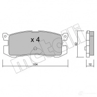 Тормозные колодки дисковые, комплект METELLI 22-0233-0 1212110 XKIGT 215 58