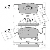 Тормозные колодки дисковые, комплект METELLI 22 123 22-1035-0 Opel Corsa (E) 5 Хэтчбек 1.3 CDTI (08. 68) 95 л.с. 2014 – наст. время 22124