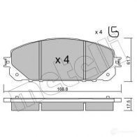 Тормозные колодки дисковые, комплект METELLI 220 70 J42OC1 22-1000-0 Jeep Cherokee (KL) 5 Внедорожник 2.2 CRD 4x4 195 л.с. 2018 – 2024