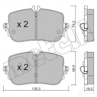 Тормозные колодки дисковые, комплект METELLI Q1Q BP Mercedes A-Class (W177) 4 2018 – 2020 22-1268-0