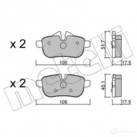 Тормозные колодки дисковые, комплект METELLI 1213005 2455 9 24560 22-0919-0