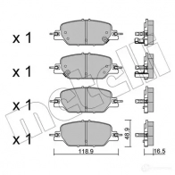 Тормозные колодки дисковые, комплект METELLI 22-1154-0 2 DTCH Honda CR-V 5 (RW, RT) Кроссовер 1.5 190 л.с. 2017 – 2024