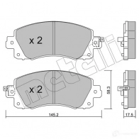Тормозные колодки дисковые, комплект METELLI Subaru XV (GT) 2 Кроссовер 2.0 i AWD (GT7) 150 л.с. 2019 – наст. время 22-1161-0 W6EBF C