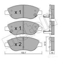 Тормозные колодки дисковые, комплект METELLI 22 476 22477 22-0577-2 1424834690