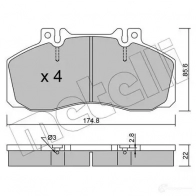 Тормозные колодки дисковые, комплект METELLI 2 9835 ZGQROL 22-0267-0 Mercedes Vario (810DT) 1 Одноосный тягач 4.2 618 D (6699. 6699) 177 л.с. 2006 – 2024