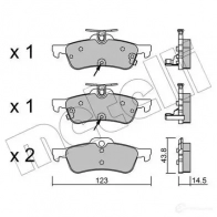 Тормозные колодки дисковые, комплект METELLI Honda Civic 9 (FK) Хэтчбек 2457 4 22-0556-2 25054