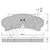 Тормозные колодки дисковые, комплект METELLI X27ZU 20 366 22-0017-0 1211724