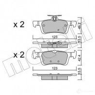 Тормозные колодки дисковые, комплект METELLI 22-0986-0 258 41 Peugeot 308 2 (T9, 4C) Хэтчбек 1.2 VTi 72 82 л.с. 2013 – 2025 25842