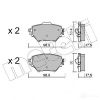 Тормозные колодки дисковые, комплект METELLI 2 5839 22-0987-0 Opel Combo (E) 4 2018 – 2020 25840