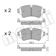 Тормозные колодки дисковые, комплект METELLI Audi A4 (B9) 5 Универсал 2.0 Tfsi Quattro 249 л.с. 2015 – наст. время 22-1129-0 22309 2230 8