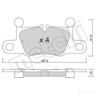 Тормозные колодки дисковые, комплект METELLI 1437946943 RM TR80 22-1258-0