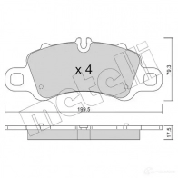 Тормозные колодки дисковые, комплект METELLI 22-1254-0 Porsche 911 (991) 5 Кабриолет 3.0 Carrera 370 л.с. 2015 – 2024 T UK6NV4