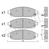 Тормозные колодки дисковые, комплект METELLI 24251 22-0719-0 Jeep Grand Cherokee (WH, WK) 3 Внедорожник 4.7 V8 4x4 303 л.с. 2007 – 2010 242 50