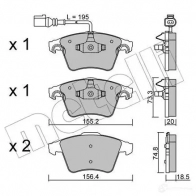 Тормозные колодки дисковые, комплект METELLI 22-0552-0 Volkswagen Transporter (T5) 5 2003 – 2015 23746 234 67