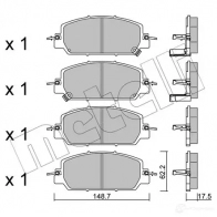 Тормозные колодки дисковые, комплект METELLI Honda CR-V 5 (RW, RT) Кроссовер 1.5 VTEC (RW1) 173 л.с. 2017 – 2024 22-1153-0 G4 SAE14