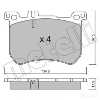 Тормозные колодки дисковые, комплект METELLI Mercedes S-Class (W222) 4 Седан 3.0 S 350 BlueTEC / d (2232. 2232. 2223) 258 л.с. 2013 – наст. время 25704 2 5183 22-1021-0
