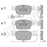 Тормозные колодки дисковые, комплект METELLI 2 2383 22-1125-0 Audi A5 (F53) 2 Купе 40 TFSI Mild Hybrid quattro 204 л.с. 2020 – 2024 22384