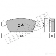 Тормозные колодки дисковые, комплект METELLI ET6OCFF 2 3061 22-0367-0 1212319