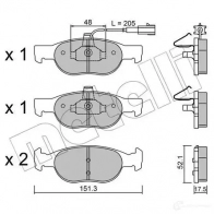 Тормозные колодки дисковые, комплект METELLI Fiat Brava (182) 1 1995 – 2001 21931 22-0079-0 2193 0