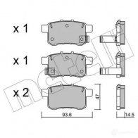 Тормозные колодки дисковые, комплект METELLI 22-0868-0 24661 1212951 2443 5