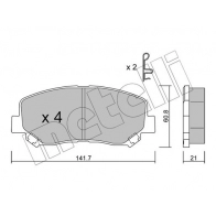 Тормозные колодки дисковые, комплект METELLI 22-0969-1 KQ 2V72 1439897316