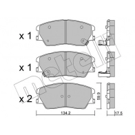 Тормозные колодки дисковые, комплект METELLI 1439897330 22-1305-0 R3Y E4L