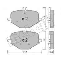 Тормозные колодки дисковые, комплект METELLI 29C 5PN 22-1309-0 1439897334