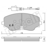 Тормозные колодки дисковые, комплект METELLI 22-1316-0 Volkswagen Golf 8 (CD1) Хэтчбек 2.0 GTI 245 л.с. 2020 – 2025 X0 J64EC