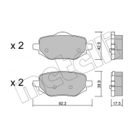 Тормозные колодки дисковые, комплект METELLI 22-1323-0 DQ9 B4K Peugeot 2008 2 (U) Кроссовер 1.2 PureTech 100 101 л.с. 2019 – 2025