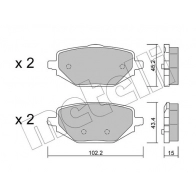 Тормозные колодки дисковые, комплект METELLI C ESFIG6 22-1324-0 Renault Captur (HF) 2 Кроссовер E-TECH 160 92 л.с. 2020 – 2024