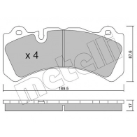 Тормозные колодки дисковые, комплект METELLI PRW UT 22-1328-0 Volvo S60 3 (224) 2019 – 2025