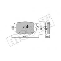 Тормозные колодки дисковые, комплект METELLI UF 1MID 22-1346-0 Citroen Jumpy 3 (V, EMP2) 2016 – 2020